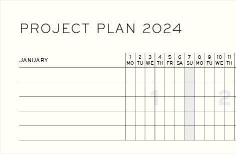 Monthly Planner and Notebook 2024 Softcover