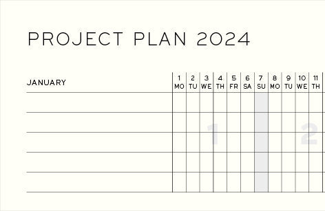 Weekly Planner & Notebook 2024 Hardcover