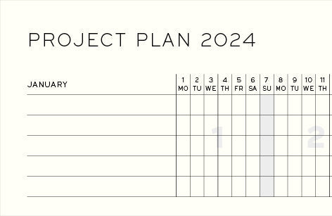 Vertical Week Planner 2024 Hardcover