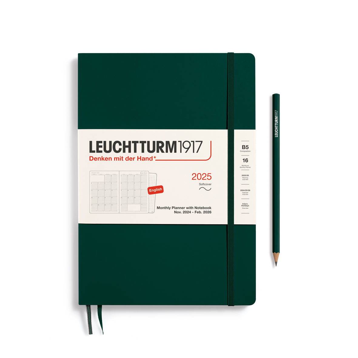 Monthly Planner and Notebook 2025 Softcover