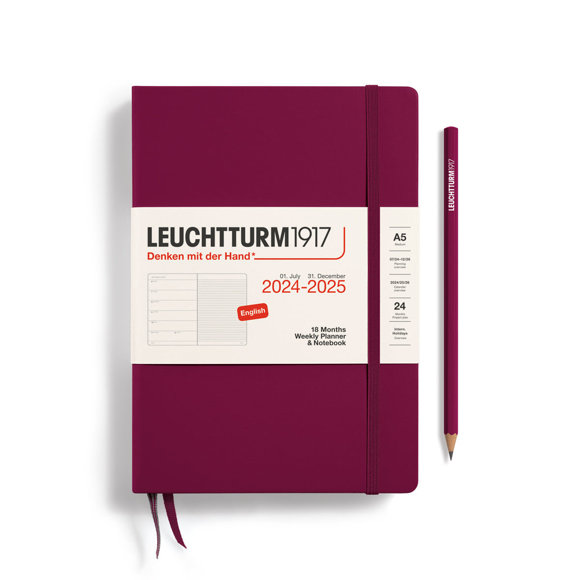 18-Month Weekly Planner & Notebook 2024-2025 Hardcover
