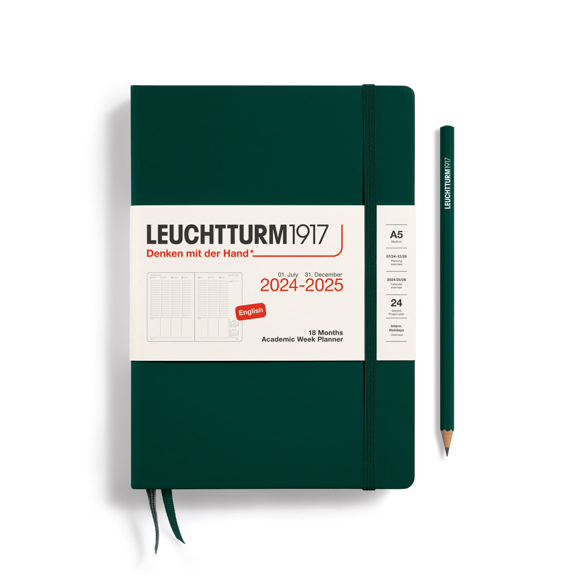 18-Month Vertical Week Planner 2024-2025 Hardcover