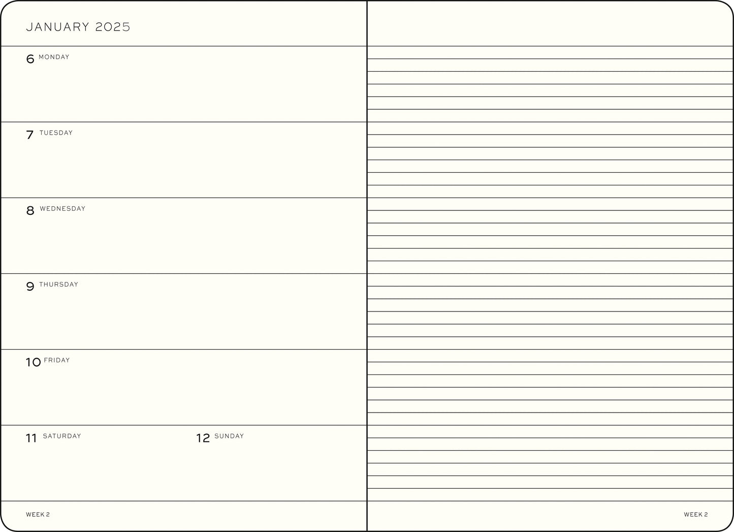 18-Month Weekly Planner & Notebook 2024-2025 Softcover