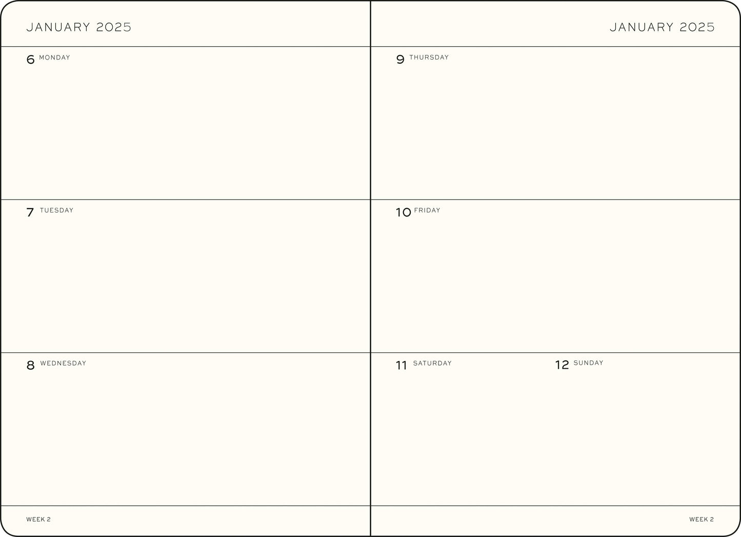 18-Month Weekly Planner 2024-2025 Hardcover