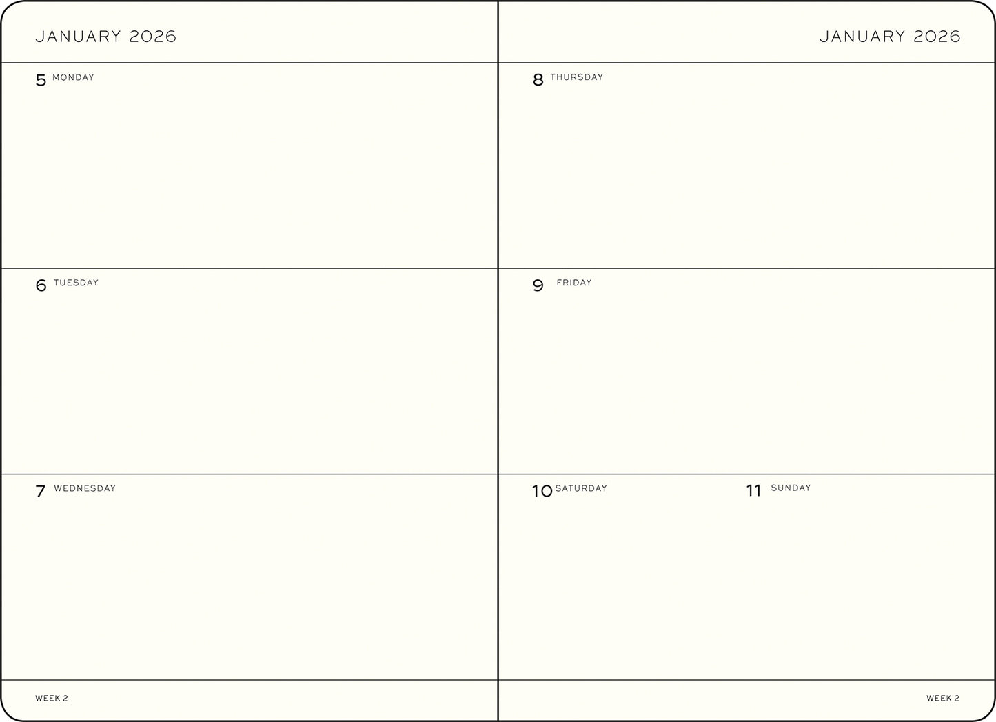 Weekly Planner 2026 Softcover