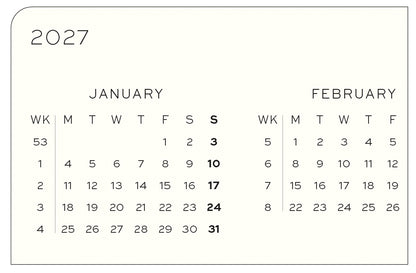 Weekly Planner & Dotted Notebook 2027 Long Wallet Hardcover