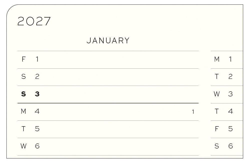 Weekly Planner & Dotted Notebook 2027 Long Wallet Hardcover