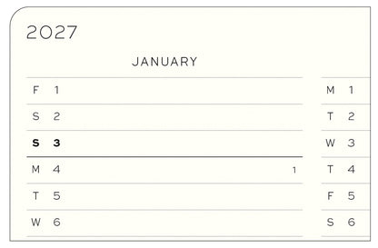 Weekly Planner & Dotted Notebook 2027 Long Wallet Hardcover