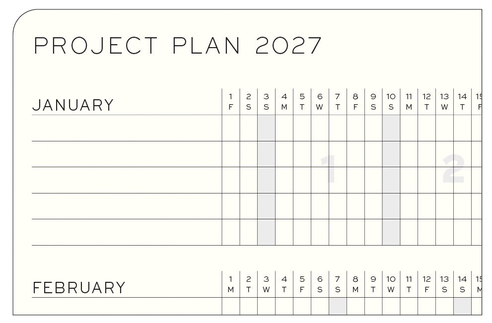 Weekly Planner & Dotted Notebook 2027 Long Wallet Hardcover