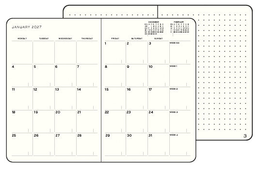 Monthly Planner & Notebook 2027 Softcover