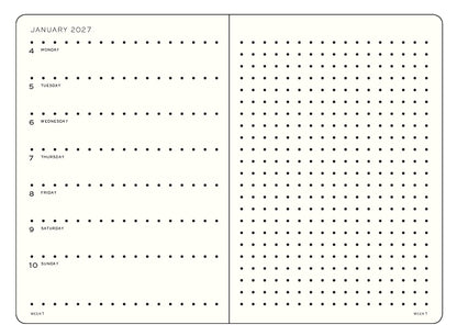 Weekly Planner & Dotted Notebook 2027 Long Wallet Hardcover