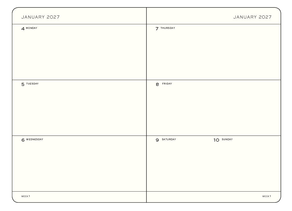 Weekly Planner 2027 Hardcover