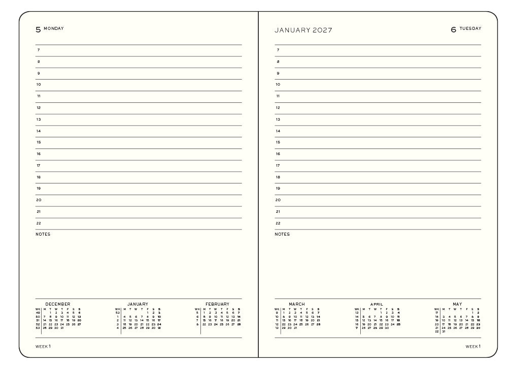 Daily Planner 2027 Hardcover