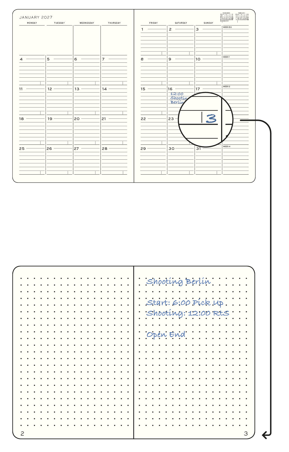 Monthly Planner & Notebook 2027 Softcover