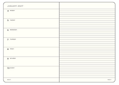 Weekly Planner & Notebook 2027 Softcover