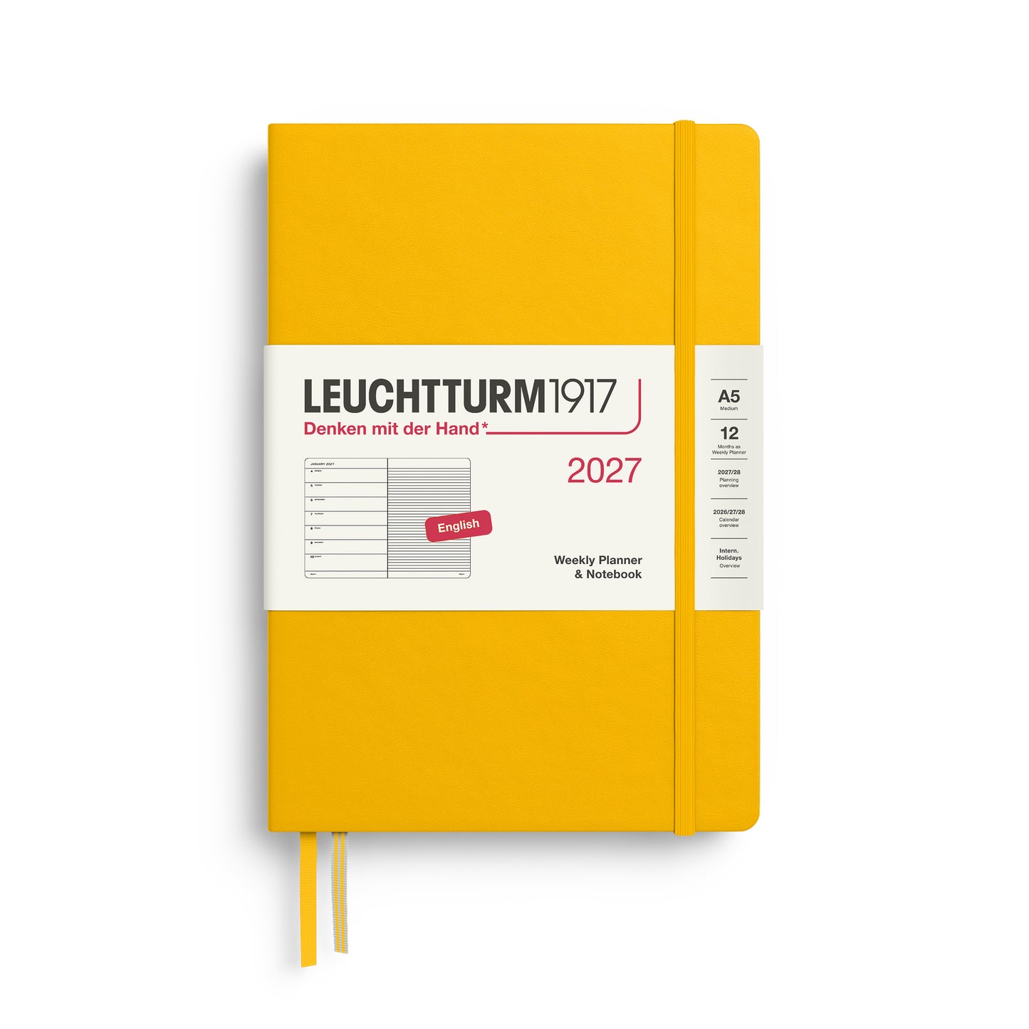 Weekly Planner & Notebook 2027 Hardcover