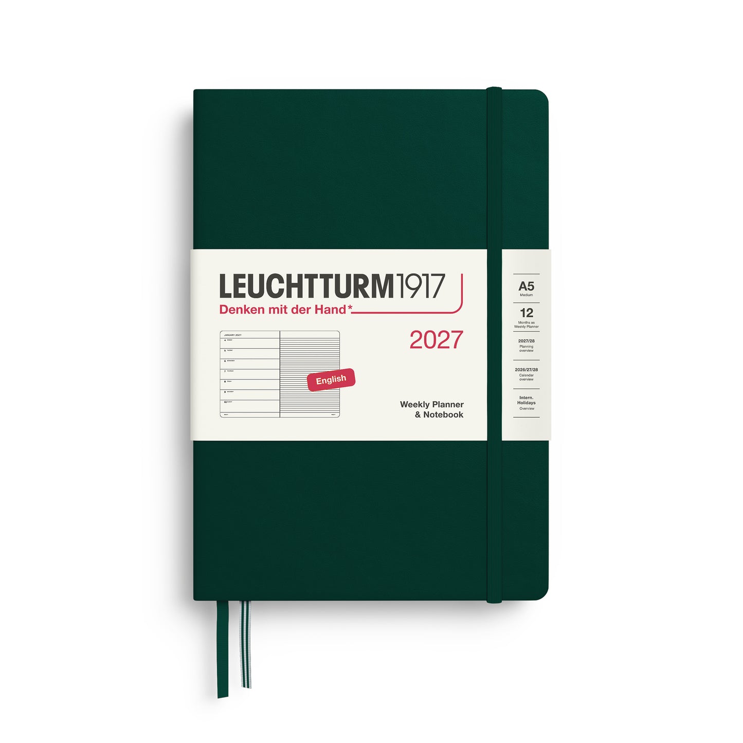 Weekly Planner & Notebook 2027 Hardcover