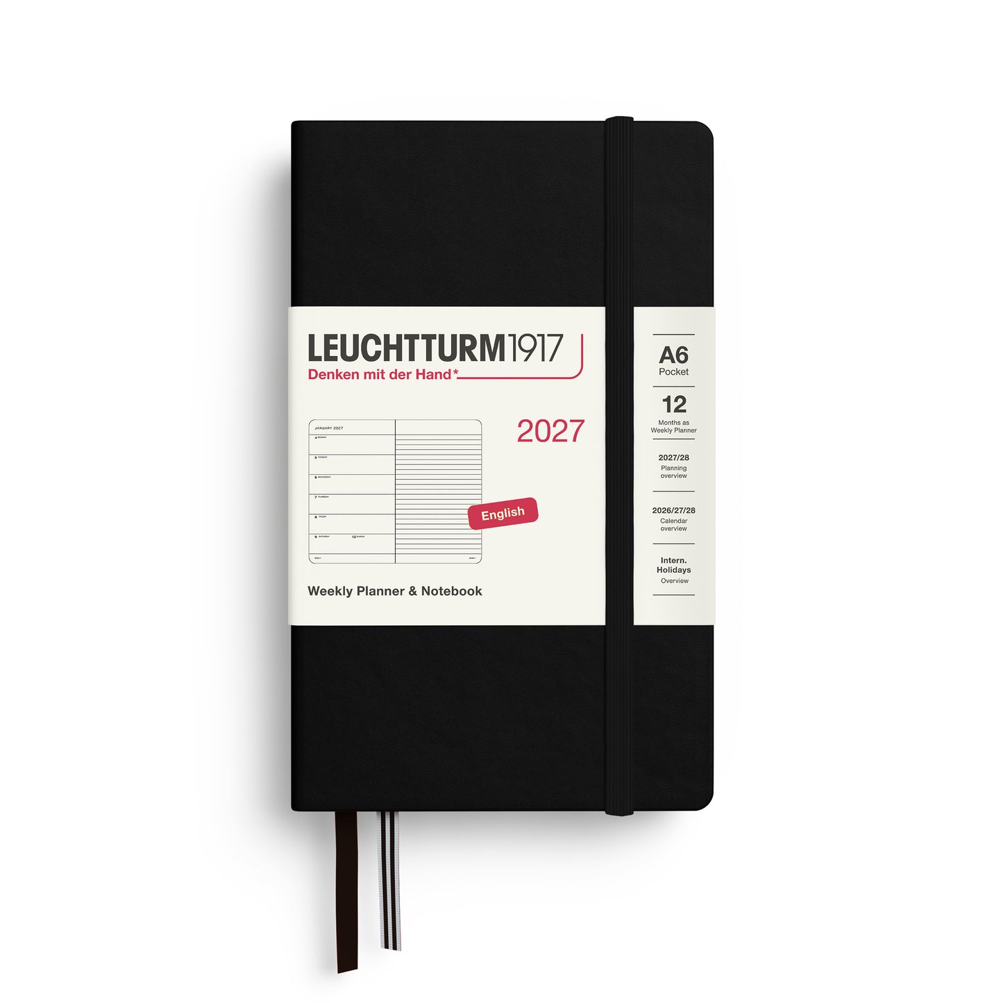 Weekly Planner & Notebook 2027 Hardcover