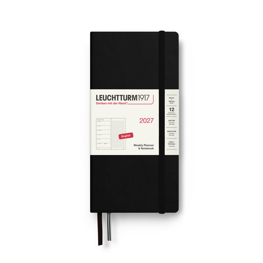 Weekly Planner & Dotted Notebook 2027 Long Wallet Hardcover