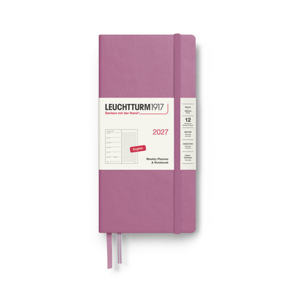 Weekly Planner & Dotted Notebook 2027 Long Wallet Hardcover