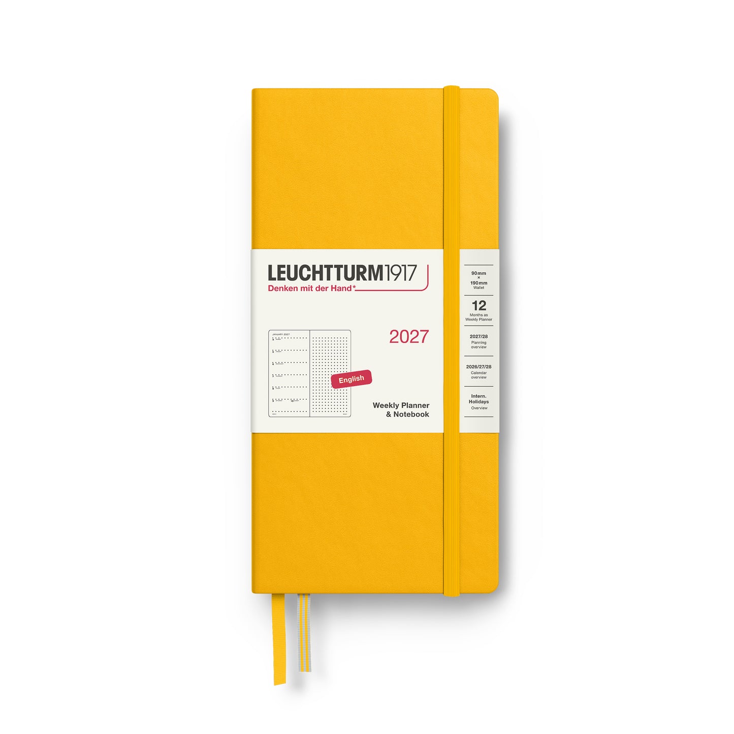 Weekly Planner & Dotted Notebook 2027 Long Wallet Hardcover