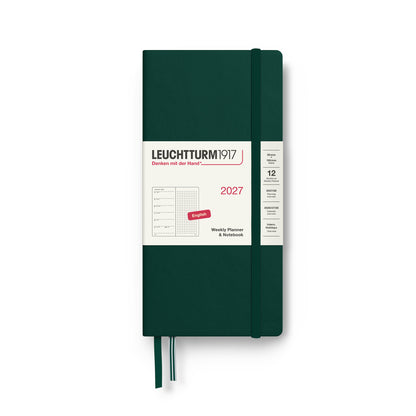 Weekly Planner & Dotted Notebook 2027 Long Wallet Hardcover