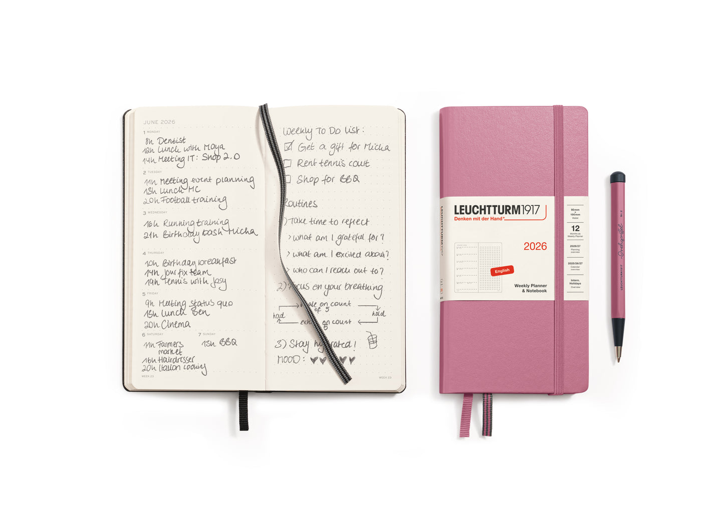 Weekly Planner & Dotted Notebook 2026 Hardcover