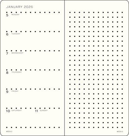 Weekly Planner & Dotted Notebook 2026 Hardcover