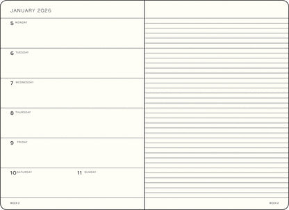 Weekly Planner & Notebook 2026 Hardcover