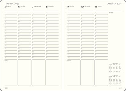 Vertical Week Planner 2026 Hardcover